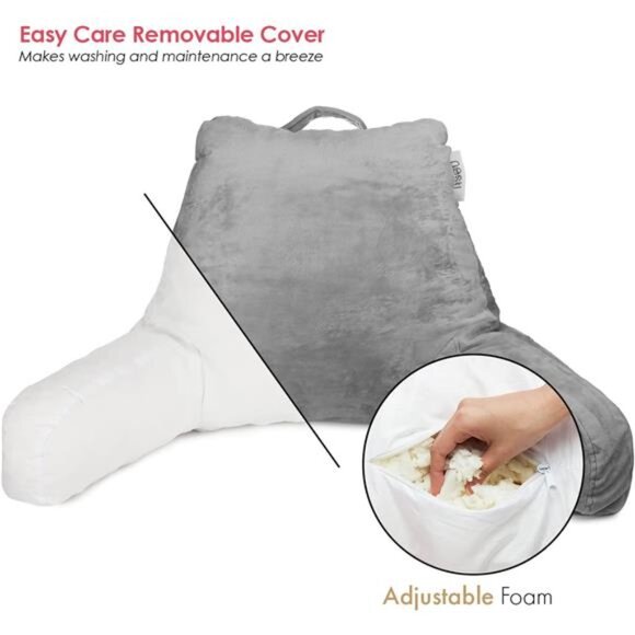 Nestl Reading Pillow Standard Bed Pillow, Back Pillow for Sitting in Bed - Picture 4 of 7